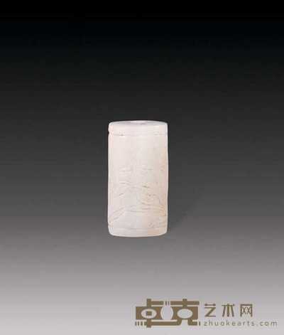 清 白云雕花卉勒子 高3.2cm